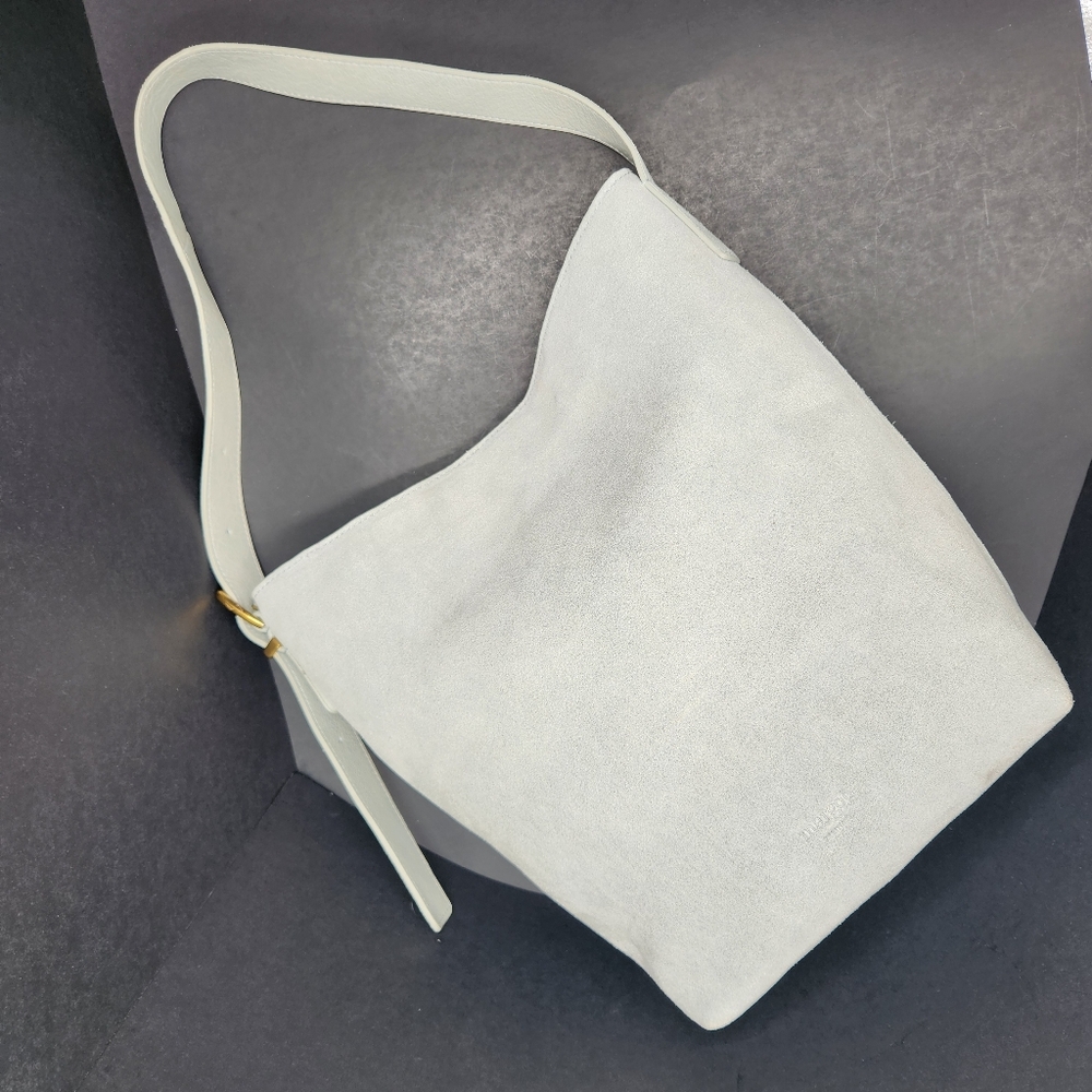Margot Bucket Bag Pastel Blue Thick Suede Kaye Shoulder Casual Boho New $160